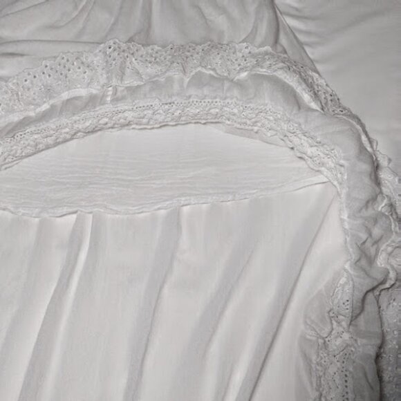 SOLITAIRE SWIM Swim Lace Trim Beach Cover Up High Low Dress Sleeveless Smocked S - Picture 6 of 12